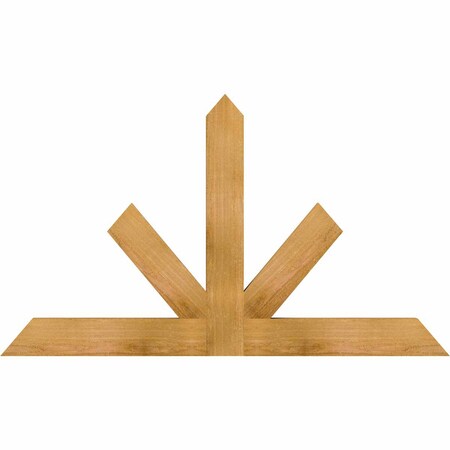 Ekena Millwork Saratoga Rough Sawn Timber Gable Bracket, Western Red Cedar, 48"W x 28"H x 2"D x 4"F, 14/12 Pitch GBW048X28X0204SAR00RWR